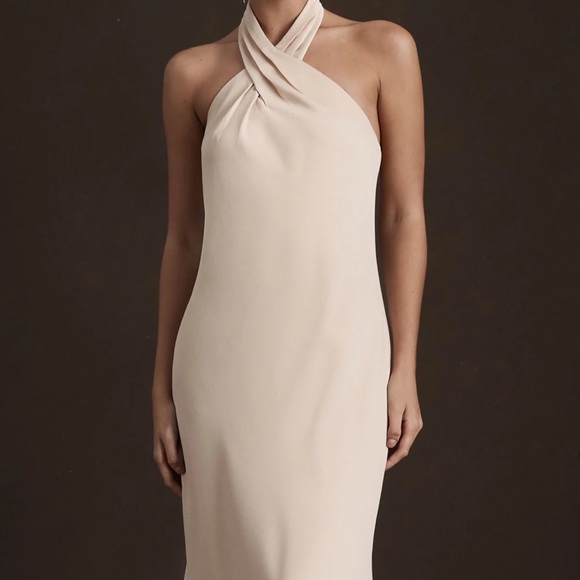 ruby satin charmeuse dress AW.Bridal A-line Scoop/U-Neck Tea Length Sleeveless Satin Drop Waist Long Bridesmaid Dresses Dress Reed Size 4